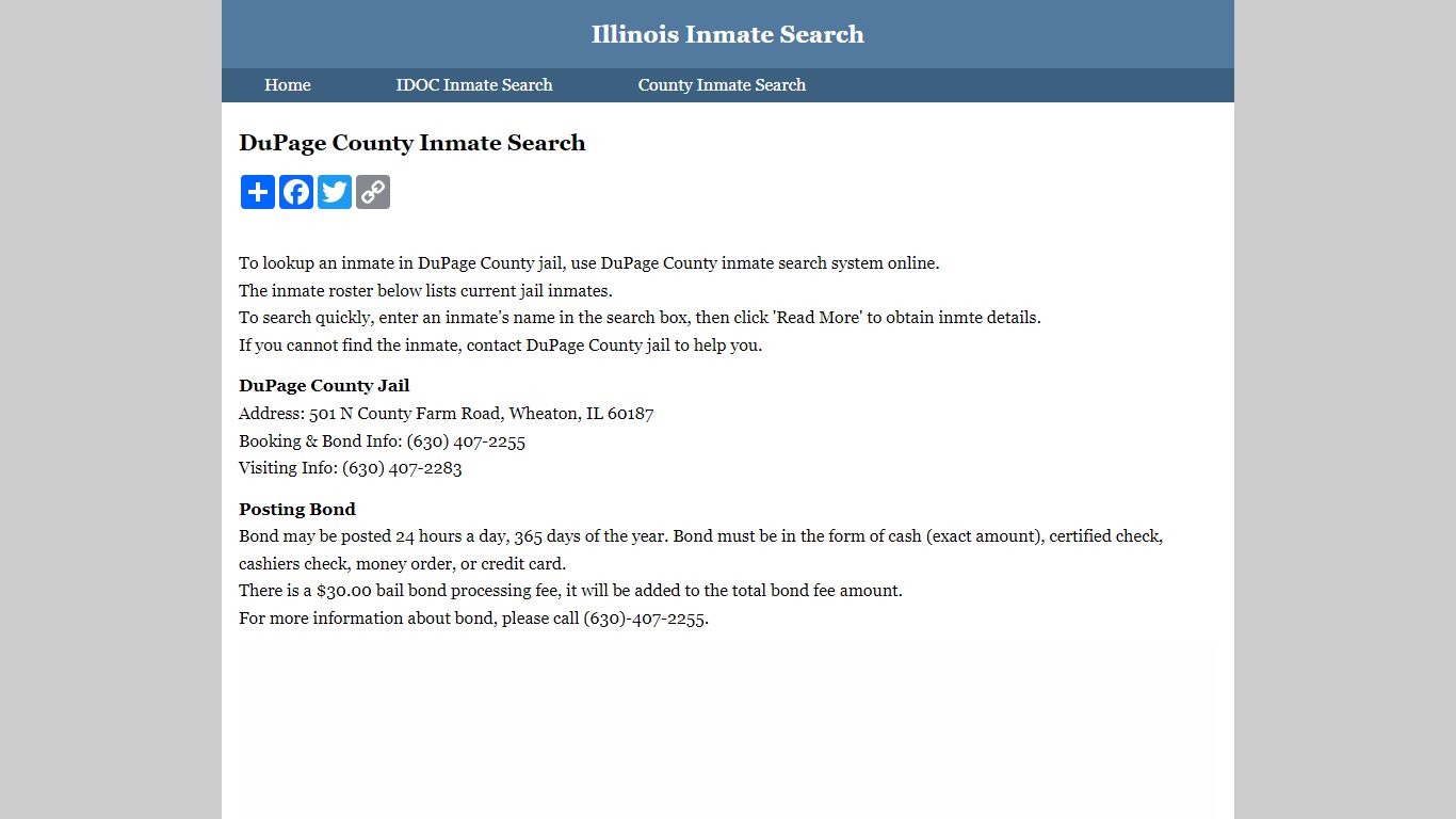 DuPage County Inmate Search