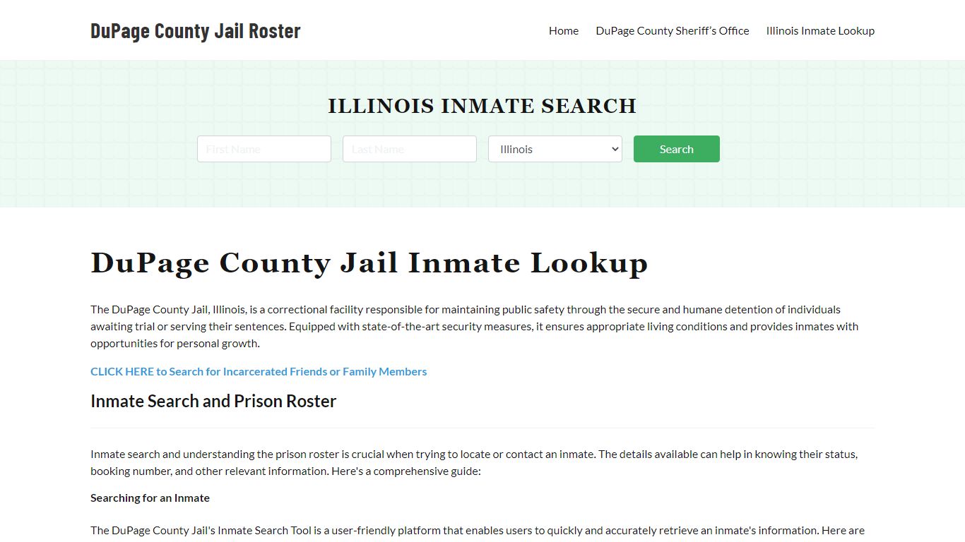 DuPage County Jail Roster Lookup, IL, Inmate Search